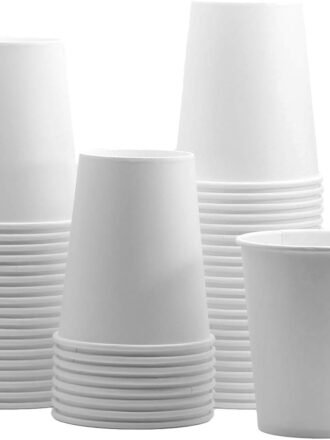 White Paper Cups [8 oz - 100 Count] Disposable Coffee Cup for Hot Drinks – Sturdy & Eco-Friendly – Paper Cups for Tea, Cocoa & More – (Formerly Comfy Package)