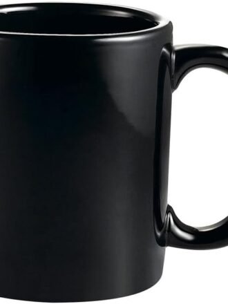 10-Ounce Stoneware Round Mug, 3-1/2-Inch, Black, Box of 36