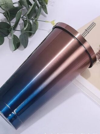 Double-Layer Vacuum 304 Stainless Steel Straw Thermos Cup Outdoor Portable Water Cup Coffee Cup Cup, Laser