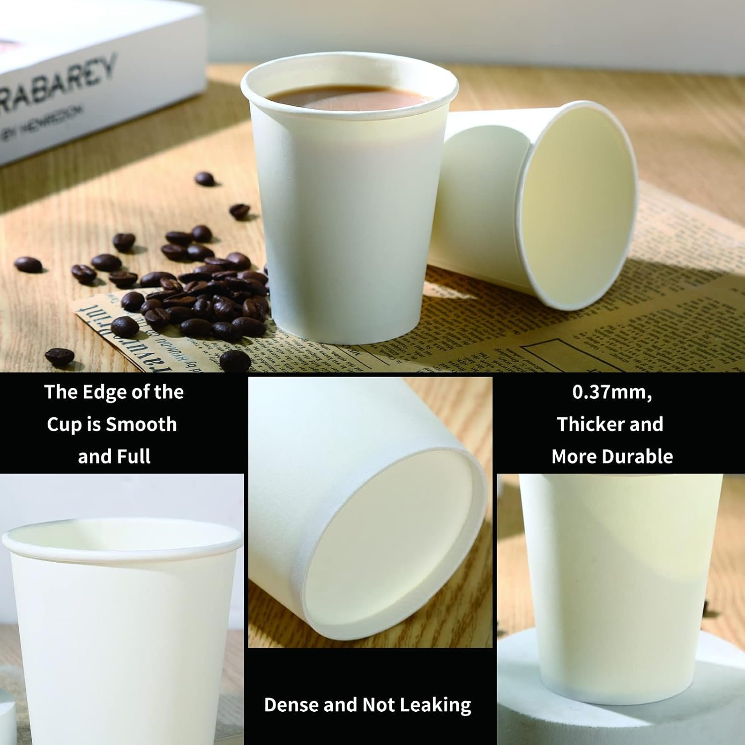 Paper Cups, 50 8 Oz Disposable Cups for Hot or Cold Beverage, Paper Coffee Cups 8 oz - Image 2